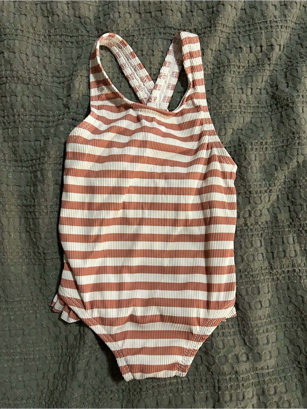 1+ In The Family Striped Infant Bodysuit - Rust & White